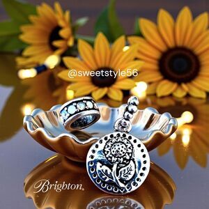BRIGHTON Sunflower Live, Love, Laugh Charm AND Crystal Voyage Charm, Set Of 2!